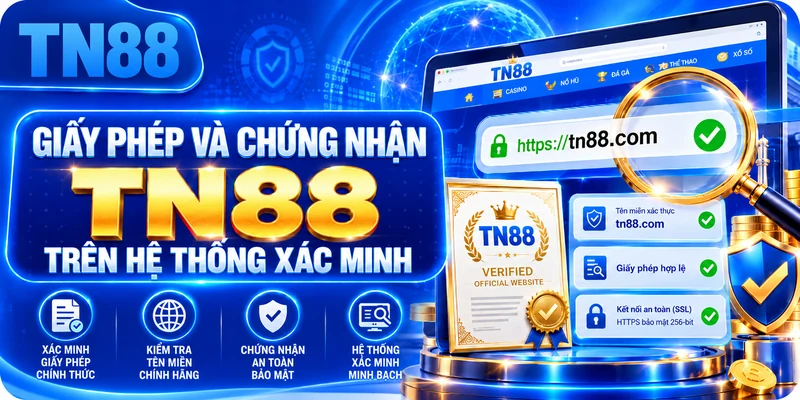 Giấy phép và chứng nhận TN88 trên hệ thống xác minh