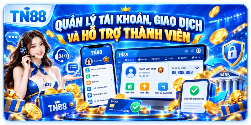 Quản lý tài khoản, giao dịch và hỗ trợ thành viên